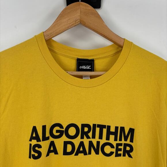 Gorillaz Algorithm Is A Dancer T Shirt Size Medium Men’s Yellow Rap T Music Band - Picture 1 of 8